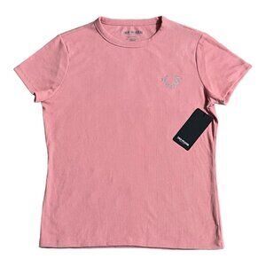 True Religion Crystal Glitter Signature Logo Tee Rosette Short Sleeves Size L